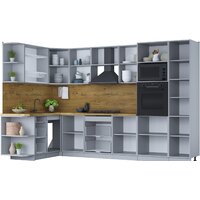 Готовая кухня Интерлиния Мила Шато 1.68x3.2 ВТ левая (белый/мята/бискайская сосна) - Превью изображения №2 — Интернет-магазин Time-Shop