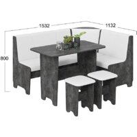 Обеденная группа Трия Техас исп. 1 (ателье темный/экокожа белый) - Превью изображения №2 — Интернет-магазин Time-Shop