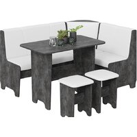 Обеденная группа Трия Техас исп. 1 (ателье темный/экокожа белый) - Превью изображения №3 — Интернет-магазин Time-Shop