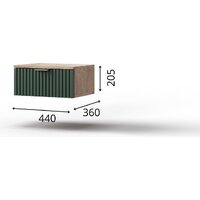 Тумба КМК Мебель 1Я Герта КМК 0979.19 (дуб канзас/SAT 22 зеленый мат) - Превью изображения №3 — Интернет-магазин Time-Shop