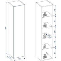  Lauter Шкаф-пенал Навесной Nelli (бело-серый п/мат) - Превью изображения №2 — Интернет-магазин Time-Shop