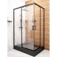 Душевой уголок Метакам Universal Pro Black 120x80 KKS_014548 (прозрачное стекло) - Превью изображения №2 — Интернет-магазин Time-Shop