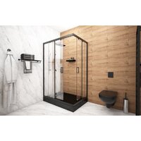Душевой уголок Метакам Universal Pro Black 120x80 KKS_014548 (прозрачное стекло) - Превью изображения №4 — Интернет-магазин Time-Shop