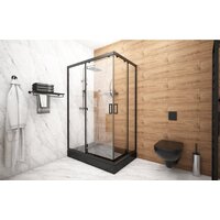 Душевой уголок Метакам Universal Pro Black 120x80 KKS_014548 (прозрачное стекло) - Превью изображения №3 — Интернет-магазин Time-Shop