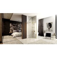 Душевая стенка Rea Aero 110 (золотой/прозрачное стекло) - Превью изображения №2 — Интернет-магазин Time-Shop