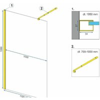 Душевая стенка Rea Aero 110 (золотой/прозрачное стекло) - Превью изображения №5 — Интернет-магазин Time-Shop