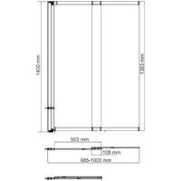 Стеклянная шторка для ванны Wasserkraft Main 41S02-100 - Превью изображения №3 — Интернет-магазин Time-Shop