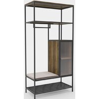 Hype Mebel Босс 100x200 (черный/дуб галифакс олово/велюр серый)