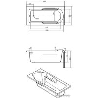 Ванна Cersanit Santana 140x70 (с ножками) - Превью изображения №3 — Интернет-магазин Time-Shop