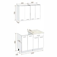 Готовая кухня Кортекс-мебель Корнелия Лира-лайт 1.2м (дуб сонома/венге/марсель) - Превью изображения №3 — Интернет-магазин Time-Shop