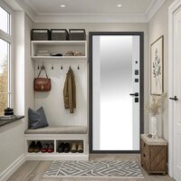 Металлическая дверь Guard Зеркало серебристый/белый матовый (86x205, правая) - Превью изображения №4 — Интернет-магазин Time-Shop