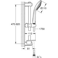Душевой гарнитур  Grohe Euphoria 110 Massage 27243001 (хром) - Превью изображения №2 — Интернет-магазин Time-Shop