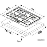 Варочная панель Franke FHCL 755 4G TC PW C - Превью изображения №2 — Интернет-магазин Time-Shop