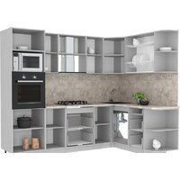 Готовая кухня Интерлиния Мила Лайт 1.68x2.6 правая (бетон/бетон/кастилло темный) - Превью изображения №2 — Интернет-магазин Time-Shop