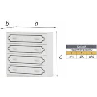 Комод Bravo Мебель Лак (белый-белый жемчуг) - Превью изображения №2 — Интернет-магазин Time-Shop