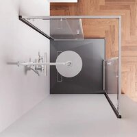 Душевой уголок AM.PM X-joy 90x90 W94G-403-9090-MT1K (серебристый/прозрачное стекло) - Превью изображения №2 — Интернет-магазин Time-Shop