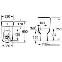 Бачок для унитаза Roca Giralda 341469000 - Превью изображения №2 — Интернет-магазин Time-Shop