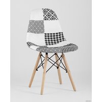 Стул Stool Group Eames DSW (пэчворк черный/белый) - Превью изображения №2 — Интернет-магазин Time-Shop