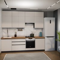 Готовая кухня ВерсоМебель Эко Премиум 2.6 (кашемир/ст. дуб вотан) - Превью изображения №7 — Интернет-магазин Time-Shop