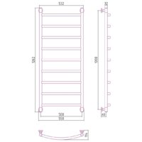 Полотенцесушитель Сунержа Галант+ 1200х500 31-0200-1250 - Превью изображения №3 — Интернет-магазин Time-Shop