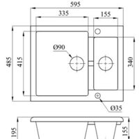 Кухонная мойка БелЭворс Duet L (черный, без сифона) - Превью изображения №3 — Интернет-магазин Time-Shop