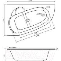 Ванна Lauter Valencia 170x110 2102170L (с ножками) - Превью изображения №15 — Интернет-магазин Time-Shop