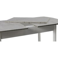 Кухонный стол ВВР ЛДСП Раздвижной (камень светлый/прямое белый) - Превью изображения №4 — Интернет-магазин Time-Shop