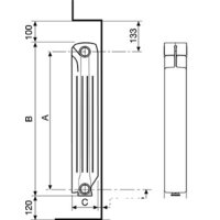 Алюминиевый радиатор Fondital Calidor Super B4 500/100 V69003406 (6 секций) - Превью изображения №4 — Интернет-магазин Time-Shop