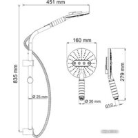 Душевой гарнитур  Wasserkraft A044 - Превью изображения №5 — Интернет-магазин Time-Shop