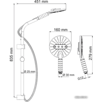Душевой гарнитур  Wasserkraft A044 - Превью изображения №5 — Интернет-магазин Time-Shop