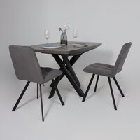 Кухонный стол Мамадома Leonel-130 раздвижной 130-165х85 (дымчатая керамика/черный) - Превью изображения №4 — Интернет-магазин Time-Shop