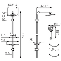 Душевая система  Ferro Amiga VerdeLine NP25VL - Превью изображения №2 — Интернет-магазин Time-Shop