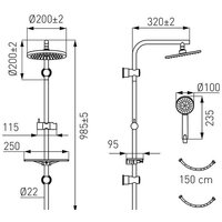 Душевая система  Ferro Amiga VerdeLine NP25VL - Превью изображения №2 — Интернет-магазин Time-Shop
