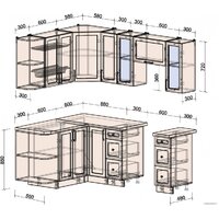 Готовая кухня Интерлиния Тренд 1.5x2.1 левая (мята/мята/дуб бунратти) - Превью изображения №6 — Интернет-магазин Time-Shop
