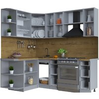 Готовая кухня Интерлиния Тренд 1.5x2.1 левая (мята/мята/дуб бунратти) - Превью изображения №3 — Интернет-магазин Time-Shop