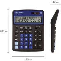 Бухгалтерский калькулятор BRAUBERG Extra 12-BKBU 250472 (черный/синий) - Превью изображения №10 — Интернет-магазин Time-Shop