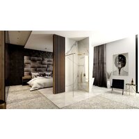 Душевая стенка Rea Aero 100 (золотой/прозрачное стекло) - Превью изображения №2 — Интернет-магазин Time-Shop