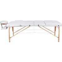 Массажный стол Atlas Sport 60 см складной 3-с деревянный (белый) - Превью изображения №3 — Интернет-магазин Time-Shop