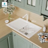 Кухонная мойка Polygran Alto 780 (белый хлопок) - Превью изображения №5 — Интернет-магазин Time-Shop