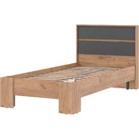 Кровать Стендмебель Хелен КР 01 90x200 (серый графит 0162/дуб крафт золотой) - Превью изображения №2 — Интернет-магазин Time-Shop