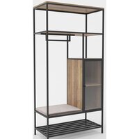 Hype Mebel Босс 100x200 (черный/дуб галифакс натуральный/велюр серый)