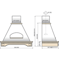 Кухонная вытяжка Elikor Бельведер Флореале 60П-650-П3Д (бежевый/дуб неокрашенный) (943805) - Превью изображения №2 — Интернет-магазин Time-Shop