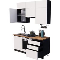 Готовая кухня ВерсоМебель Эко Премиум 1.8 (белый фасадный/ст. дуб вотан) - Превью изображения №2 — Интернет-магазин Time-Shop