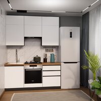 Готовая кухня ВерсоМебель Эко Премиум 1.8 (белый фасадный/ст. дуб вотан) - Превью изображения №7 — Интернет-магазин Time-Shop