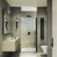 Душевая дверь MaybahGlass 198x60 MGD-797-6 (прозрачное стекло/черный) - Превью изображения №5 — Интернет-магазин Time-Shop