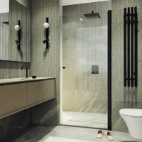 Душевая дверь MaybahGlass 198x60 MGD-797-6 (прозрачное стекло/черный) - Превью изображения №4 — Интернет-магазин Time-Shop