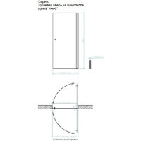 Душевая дверь MaybahGlass 198x60 MGD-797-6 (прозрачное стекло/черный) - Превью изображения №8 — Интернет-магазин Time-Shop