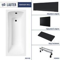 Ванна Lauter Bianca 140 21207140 (с ножками, черным подголов.,черным лиц. и торц.экраном) - Превью изображения №2 — Интернет-магазин Time-Shop