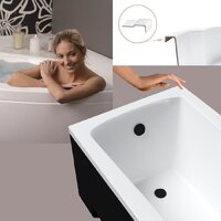 Ванна Lauter Bianca 140 21207140 (с ножками, черным подголов.,черным лиц. и торц.экраном) - Превью изображения №7 — Интернет-магазин Time-Shop