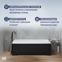 Ванна Lauter Bianca 140 21207140 (с ножками, черным подголов.,черным лиц. и торц.экраном) - Превью изображения №6 — Интернет-магазин Time-Shop
